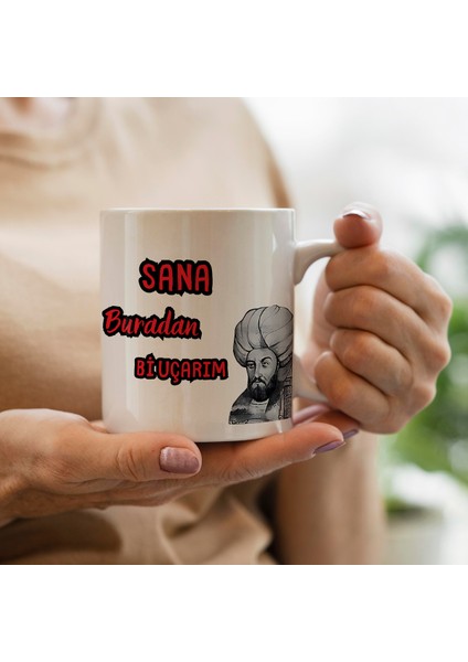 Hezarfen Ahmet Çelebi - Sana Burdan Bi Uçarım Baskılı Kupa Bardak