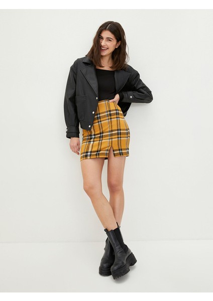 Yeni Sezon Beli Lastikli Ekose Kadın Tüp Etek fiyatları