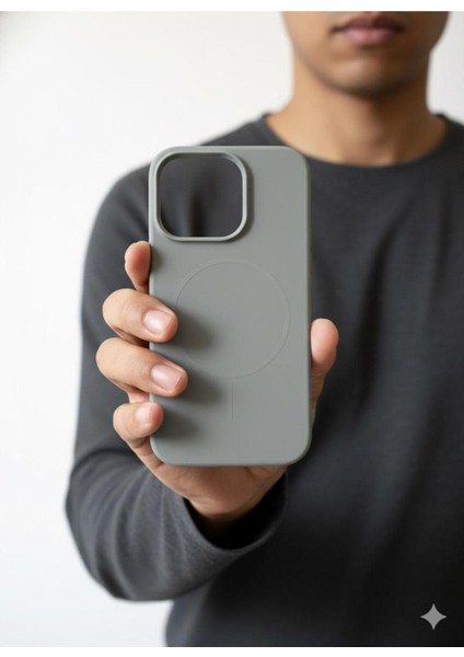 iphone 14 Pro Gri Silikon Magsafe Kılıf