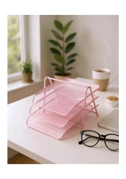 3&apos;lü Toz Pembe Evrak Rafı ND-1022 modelleri