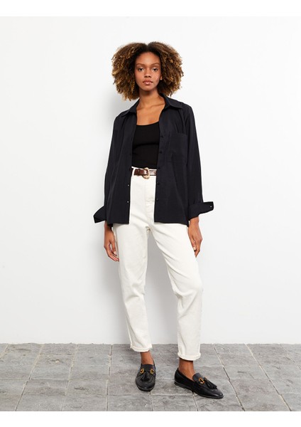 Yeni Sezon Önden Düğme Kapamalı Düz Uzun Kollu Kadın Gömlek modelleri