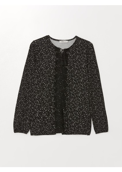 Yeni Sezon Bağlamalı Yaka Desenli Uzun Kollu Kadın Bluz indirimleri