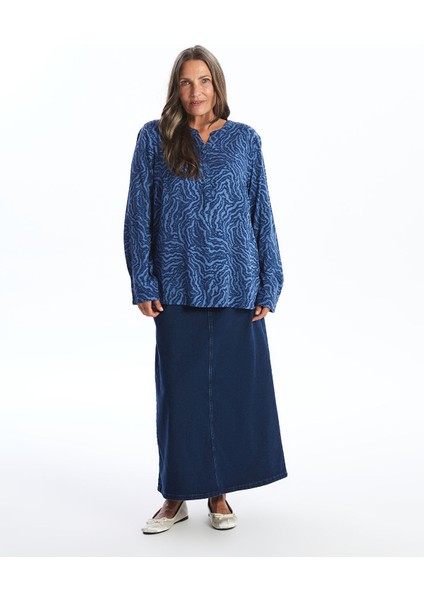 Yeni Sezon Kaçık Yaka Desenli Kadın Bluz modelleri