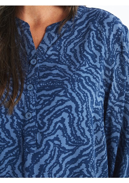 Yeni Sezon Kaçık Yaka Desenli Kadın Bluz fırsatları