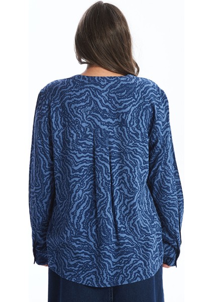 Yeni Sezon Kaçık Yaka Desenli Kadın Bluz indirimleri