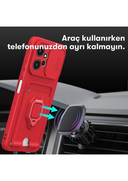 Redmi Note 12 4g Kılıf Zuma Kartvizitli Yüzüklü Silikon - Pembe modelleri