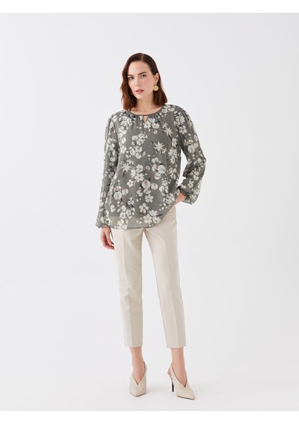 Yeni Sezon Bisiklet Yaka Çiçekli Uzun Kollu Kadın Bluz fiyatları