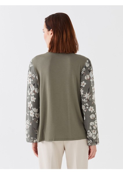 Yeni Sezon Bisiklet Yaka Çiçekli Uzun Kollu Kadın Bluz indirimleri