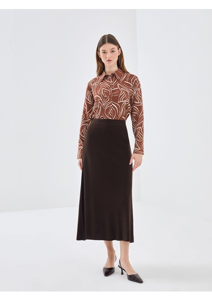 Yeni Sezon Beli Lastikli Dar Fit Kadın Triko Etek