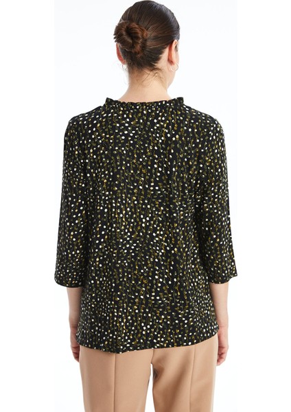 Yeni Sezon Bağlamalı Yaka Desenli Kadın Bluz fırsatları