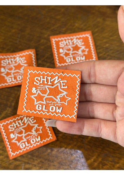 4 Adet Deri Turuncu Yazılı Arma 5x4 cm modelleri