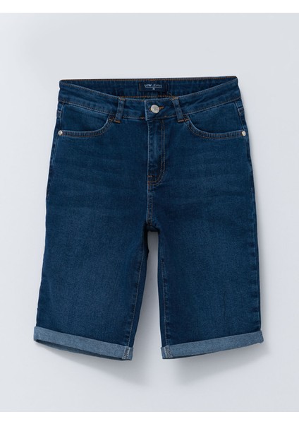 Yeni Sezon Normal Bel Slim Fit Düz Cep Detaylı Kadın Rodeo Jean Şort indirimleri