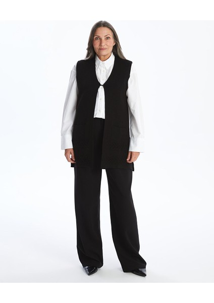 Yeni Sezon V Yaka Kadın Triko Yelek modelleri