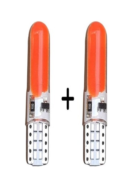 T10 12V LED Ampül Çakar Silikonlu 12 LED Kırmızı 2 Adet Erpilsan Elektronik