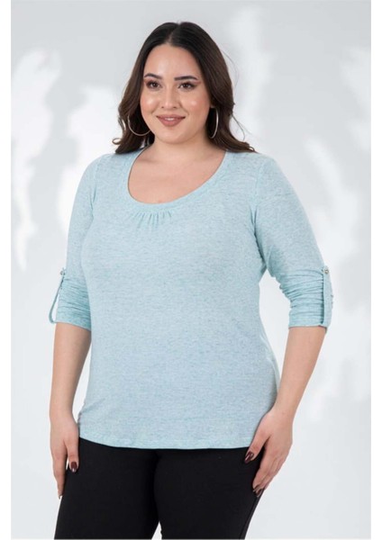 Kadın Büyük Beden Mavi Bluz fiyatları