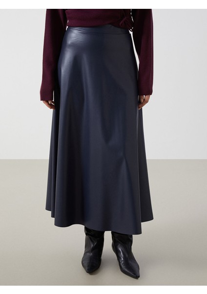 Yeni Sezon Beli Lastikli Deri Görünümlü Kadın Etek fiyatları