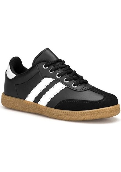 Günlük Ortopedik Rahat Tabanlı Bağcıklı Çocuk Sneaker Spor Ayakkabı - Siyah Beyaz fiyatları