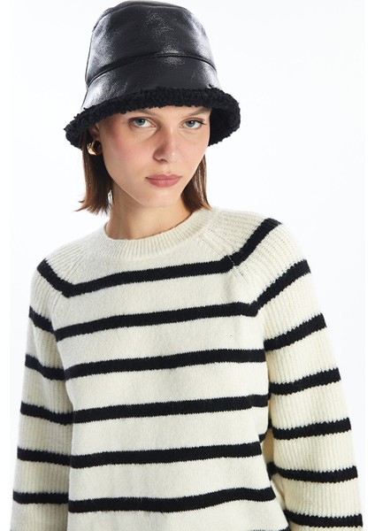 Yeni Sezon Deri Görünümlü Kadın Bucket Şapka modelleri