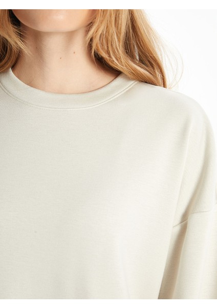 Yeni Sezon Bisiklet Yaka Oversize Kadın Sweatshirt modelleri