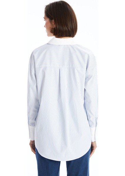 Yeni Sezon Çizgili Oversize Kadın Gömlek fırsatları