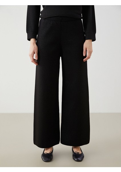 Yeni Sezon Beli Lastikli Geniş Paça Kadın Triko Pantolon fiyatları