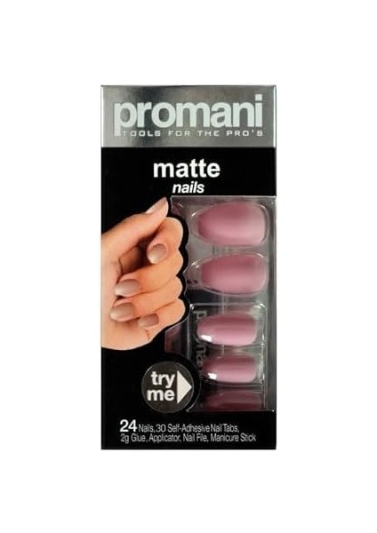 Promani Matte Takma Tırnak Kiti Şeker Pembe PR-5019