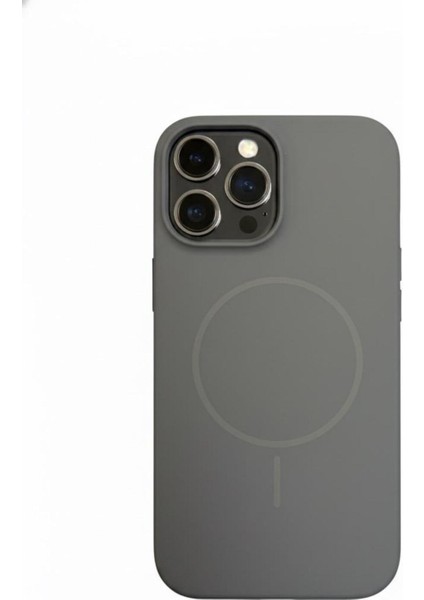iphone 15 Promax Silikon Magsafe Gri Kılıf