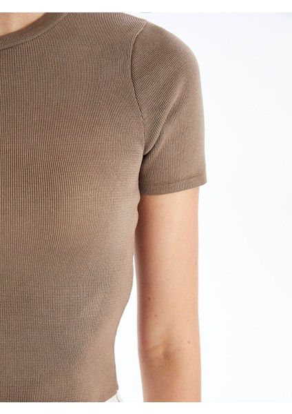 Yeni Sezon Bisiklet Yaka Düz Kısa Kollu Kadın Triko Kazak fırsatları