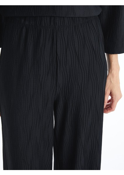 Yeni Sezon Beli Lastikli Dokulu Kadın Pantolon modelleri