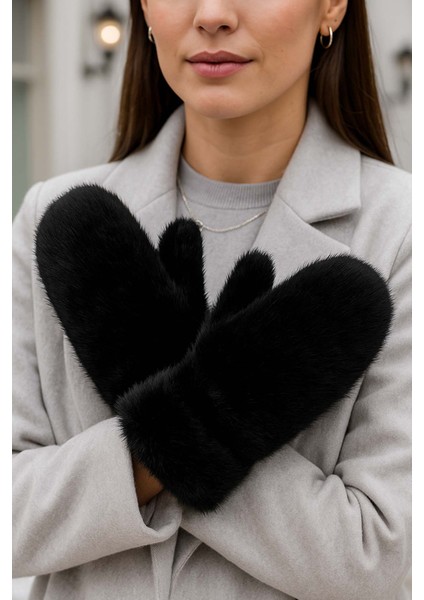 Kadın Peluş Eldiven Eld-32 Siyah fiyatları