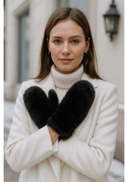 Kadın Peluş Eldiven Eld-32 Siyah modelleri