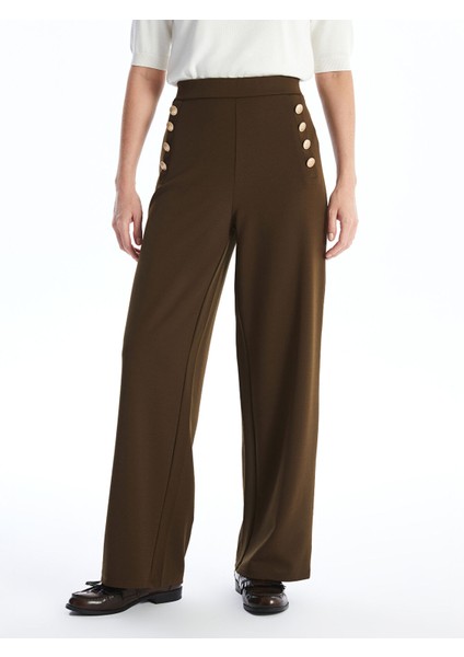 Yeni Sezon Beli Lastikli Düz Geniş Paça Kadın Pantolon fiyatları