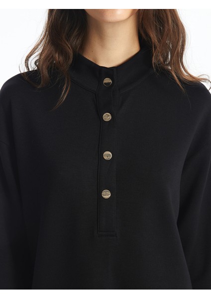 Yeni Sezon Dik Yaka Kadın Sweatshirt modelleri