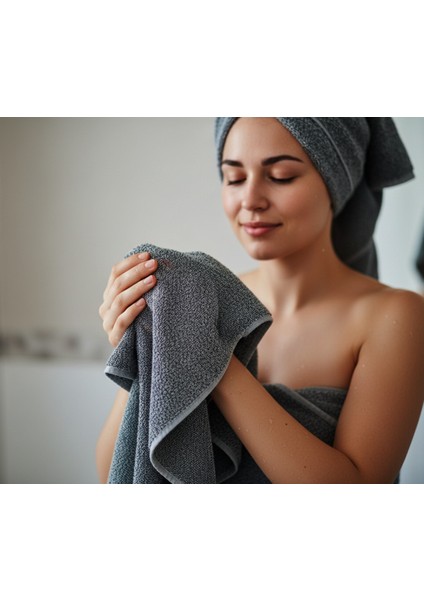 Premıum Amerıkan Pamuk Gri Siyah Kırçıllı Yuz Havlusu 50X80 320 Gram fiyatları