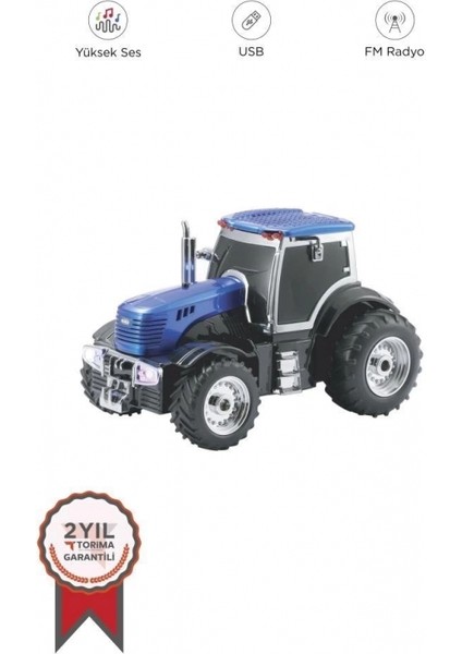 D42 Mavi Traktör Tasarım Usb/fm Radyo Bluetooth Hoparlör Speaker