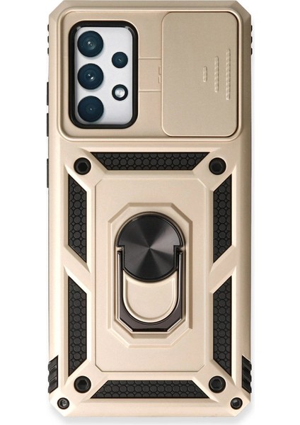 A73 5g Kılıf Pars Lens Yüzüklü Silikon - Gold