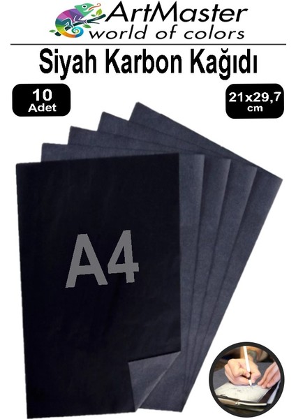 Karbon Kağıdı A4 Siyah 10 Adet 21X29,7 cm Transfer Kağıdı Kopya Kağıdı Renkli Karbon Kağıdı Ahşap Seramik Metal Cam