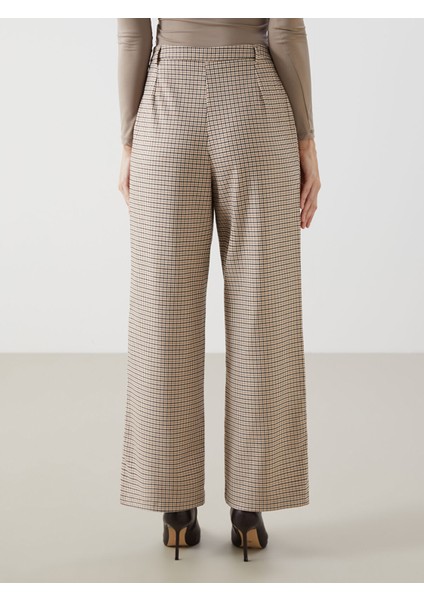 Yeni Sezon Loose Fit Ekose Kadın Pantolon fırsatları