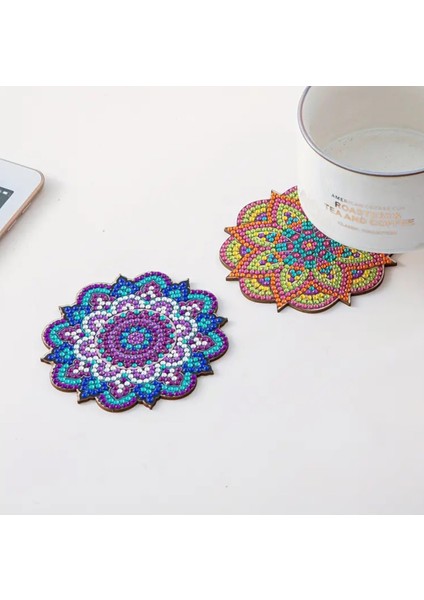 5d 6 Parça Elmas Mozaik Boyama Bardak Altlığı Seti fırsatları