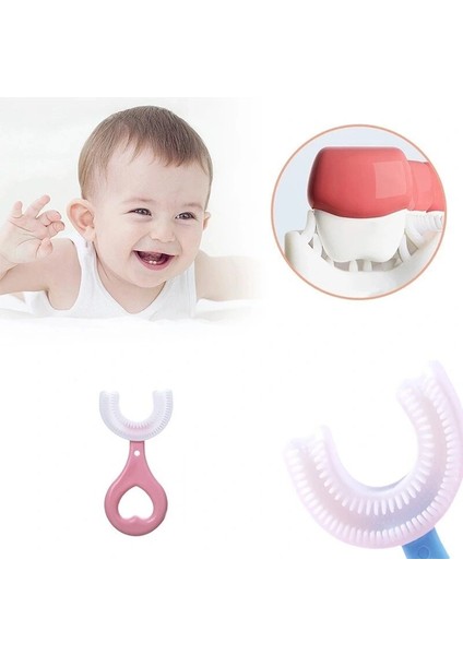 Silikon Çocuk Diş Fırçası Tartar Temizleyici (2-12 Yaş) - Pembe fırsatları
