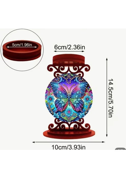 5 D Elmas Boyama Kendin Yap Şamdan Altlığı Seti modelleri