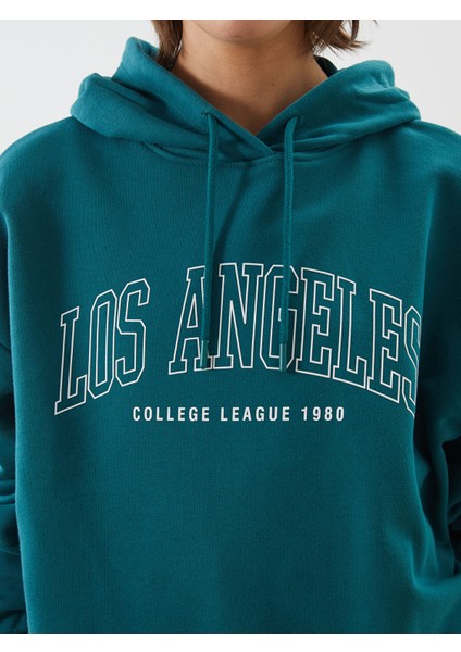 Yeni Sezon Los Angeles Baskılı Oversize Kadın Kalın Hoodie modelleri