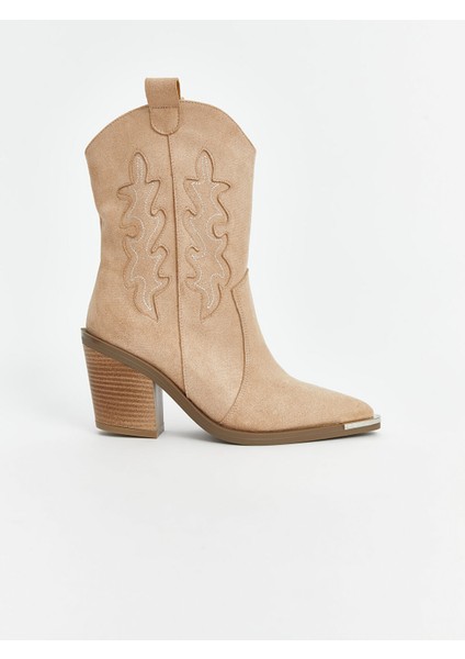 Yeni Sezon Süet Görünümlü Sivri Burun Topuklu Kadın Bot fiyatları