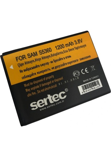 Galaxy Y Pro S5360 / B5510 Uyumlu Batarya
