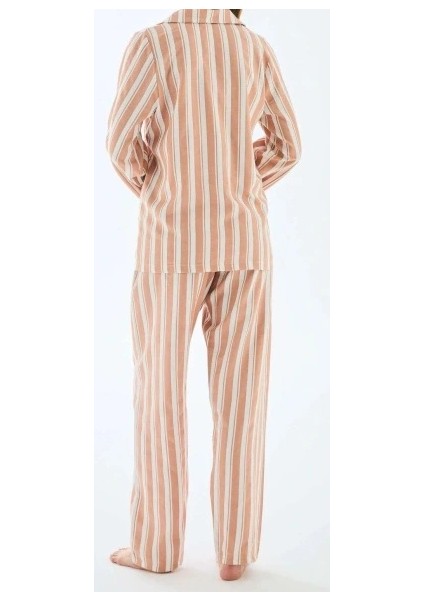 Viskon Çizgili Pijama Takımı | Kadın Uzun Kollu Rahat Pijama fiyatları