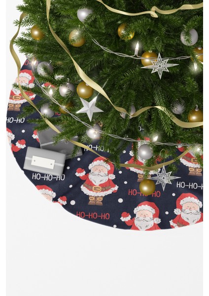 Noel Temalı Noel Baba Desenli Ho Ho Yazılı Yılbaşı Çam Ağacı Örtüsü fiyatları
