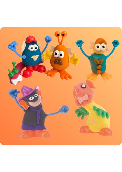 - Yaratıcı Figürlü Doğal Oyun Hamuru Kalıbı Seti - 3X150GR Doğal Oyun Hamuru - Mavi, Pembe, Turuncu modelleri