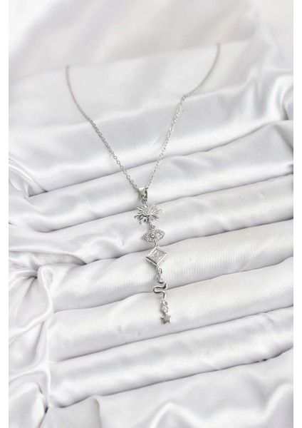 316L Çelik Zincir Gümüş Renk Güneş ve Enerji Model Kadın Y Kolye fiyatları