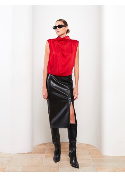 Yeni Sezon Dik Yaka Düz Saten Kadın Bluz fırsatları