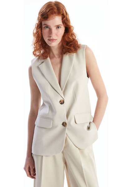 Yeni Sezon Ceket Yaka Kadın Klasik Yelek